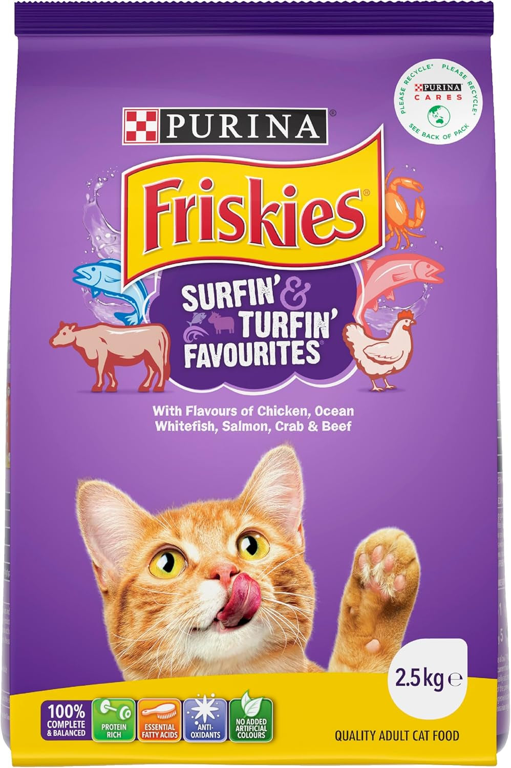 FRISKIES Adult Dry Cat Food Surfin' & Turfin' Favourites 2.5Kg